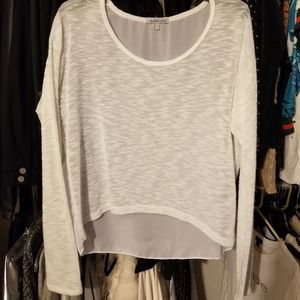 White cropped Sweater (mesh back)